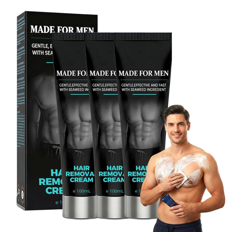 Oimg Cream (Size_name, 1.13 Fl Oz (Pack Of 3)) Fast-Acting Body Hair Removal For Men Â Gentle Moisturizing Depilatory