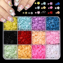 1Box Resin Flower Blossom Nail Art Decorations 0.1mm Thick 3D Flower Nail Charm 06