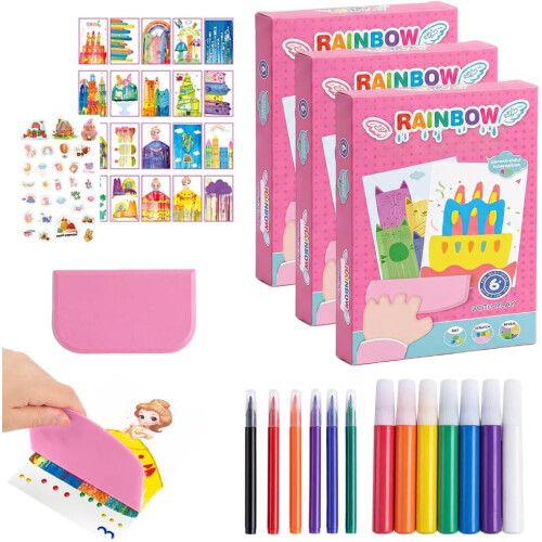 (3 Set, -) Set zgâriere curcubeu, rachetă