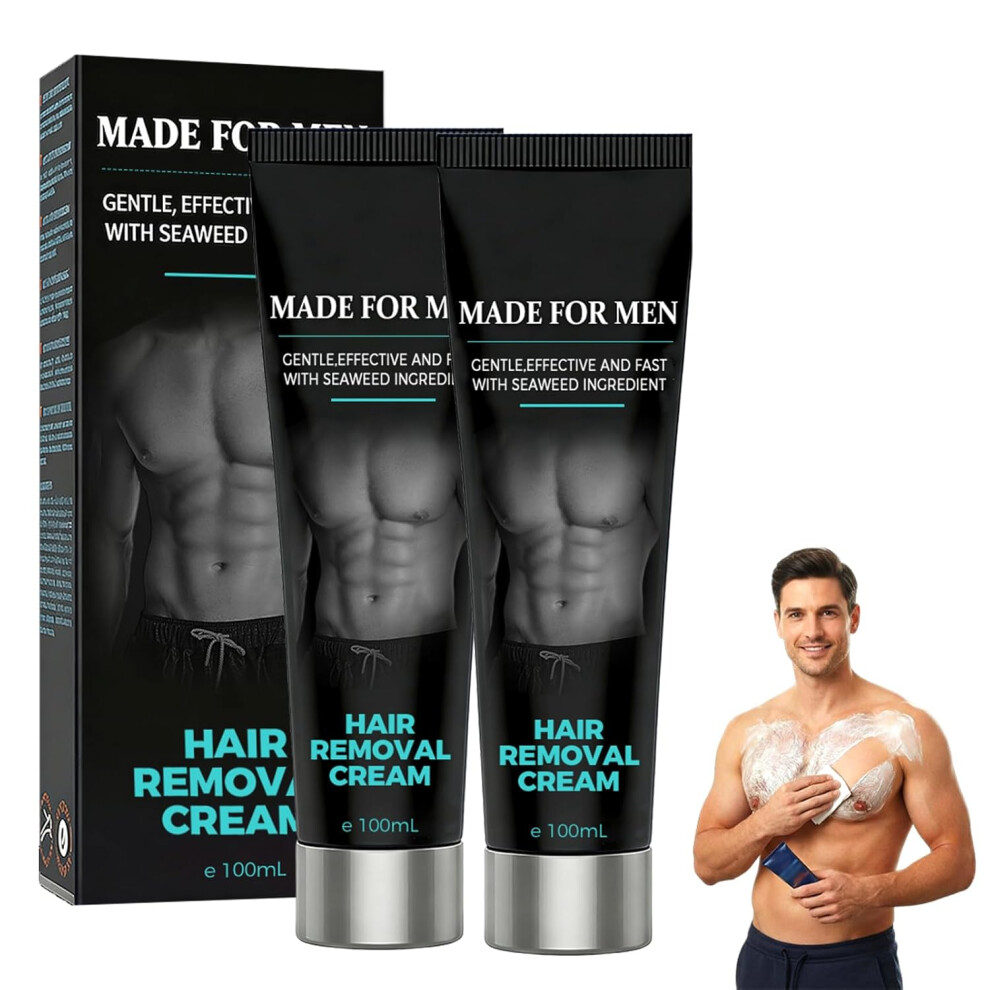Oimg Cream (Size_name, 1.69 Fl Oz (Pack Of 2)) Fast-Acting Body Hair Removal For Men Â Gentle Moisturizing Depilatory