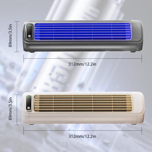 (Beige*2, -) Climatiseur portable Mini fan 3 vitesses écran LED 1