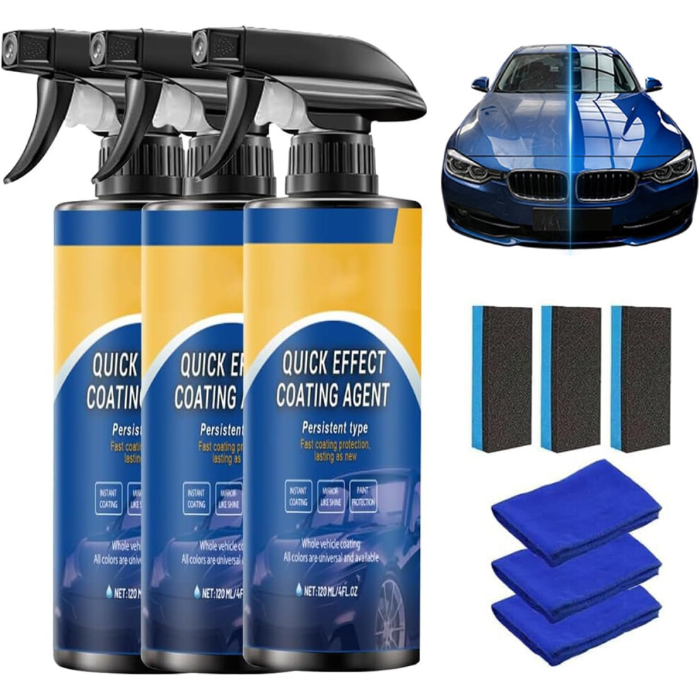 (3 Set, -) Advanced Car Quick-Acting Coating Spray Â Waterless Wash & Polish Glass Cleaner 5437706924388
