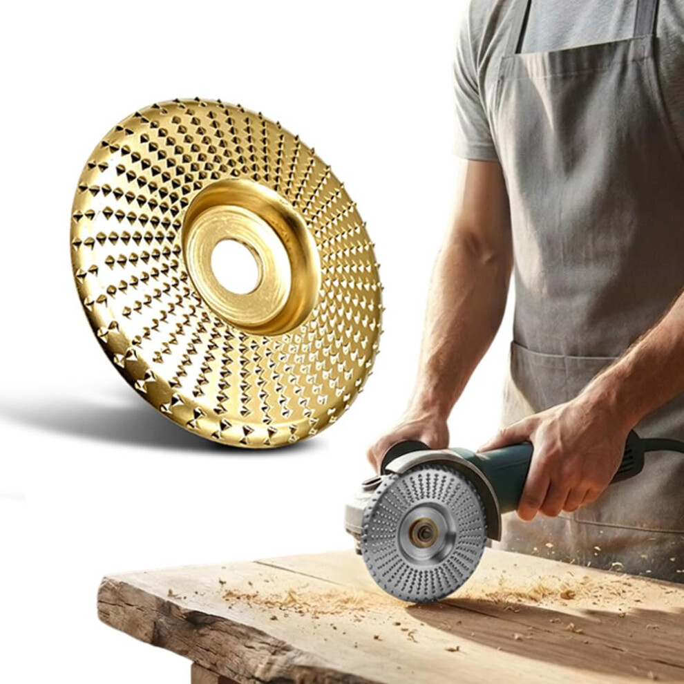 (Gold, -) Angle Grinder Wood Carving Disc Â Shaping Wheel For 4" Grinders 5437706924265