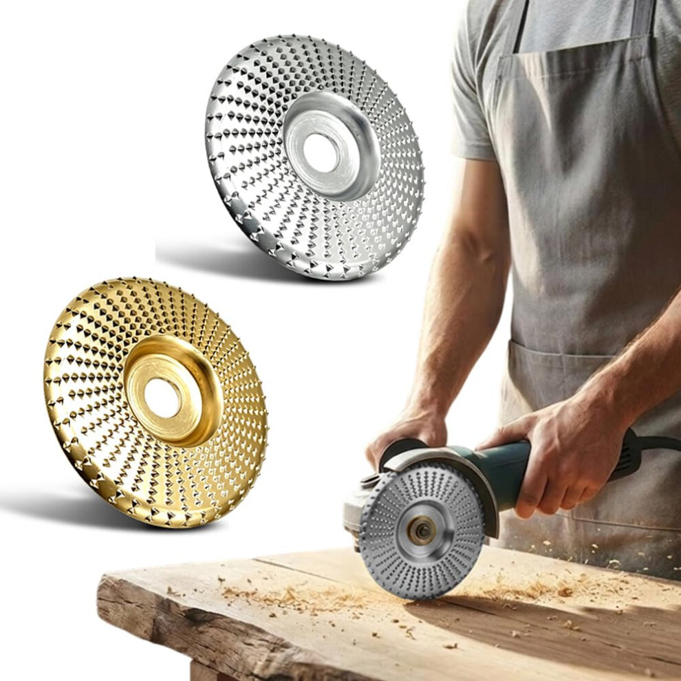 (Silver+Gold, -) Angle Grinder Wood Carving Disc Â Shaping Wheel For 4" Grinders 5437706924241
