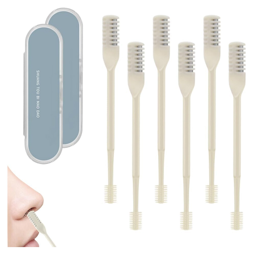Oimg (Beige*6, -) 2026 2-In-1 Nasal Hair Cutter, 3 Beige Nose Trimmer
