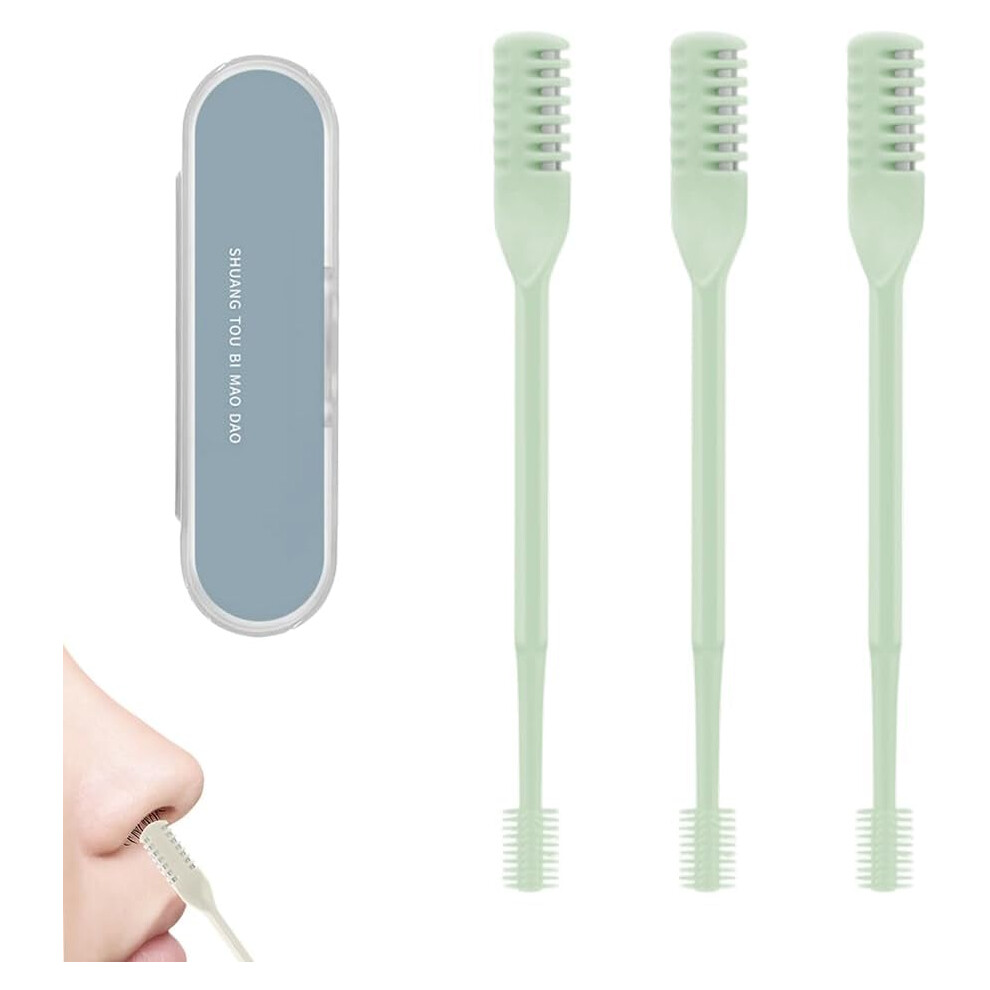 Oimg (Light Green*3, -) 2026 2-In-1 Nasal Hair Cutter, 3 Beige Nose Trimmer