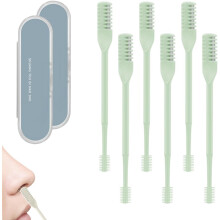 (6pcs Light Green, -) 2-i-1 neseklipper – dobbeltsidig nesehår kniv, 360 roterende