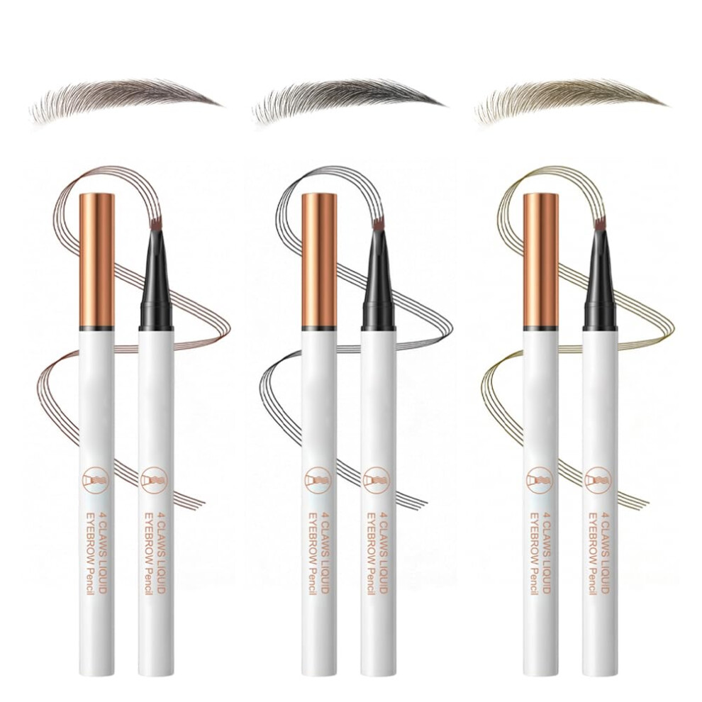 Oimg (3 Colors, -) Microblading Eyebrow Pencil Â 4-Tip Liquid Waterproof Magic Contouring Pen