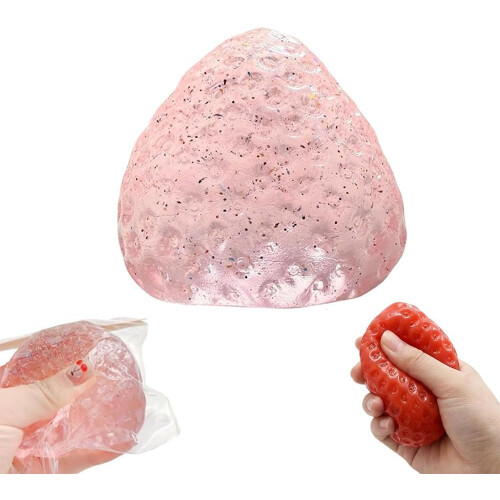 (1pc Transparent, -) Iso mansikka squishy
