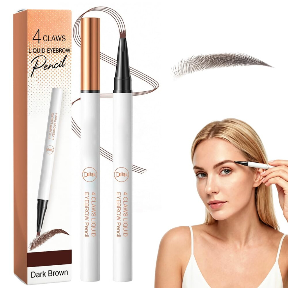 Oimg (Dark Brown, -) Microblading Eyebrow Pencil Â 4-Tip Liquid Waterproof Magic Contouring Pen