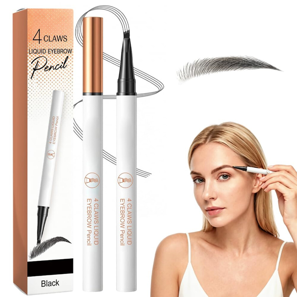 Oimg (Black, -) Microblading Eyebrow Pencil Â 4-Tip Liquid Waterproof Magic Contouring Pen