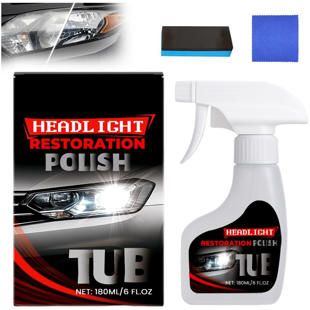 (1 Set, -) Automotive Headlamp Restoration Fluid Kit Â Cleaner Spray For Foggy Yellowing 5437706926580