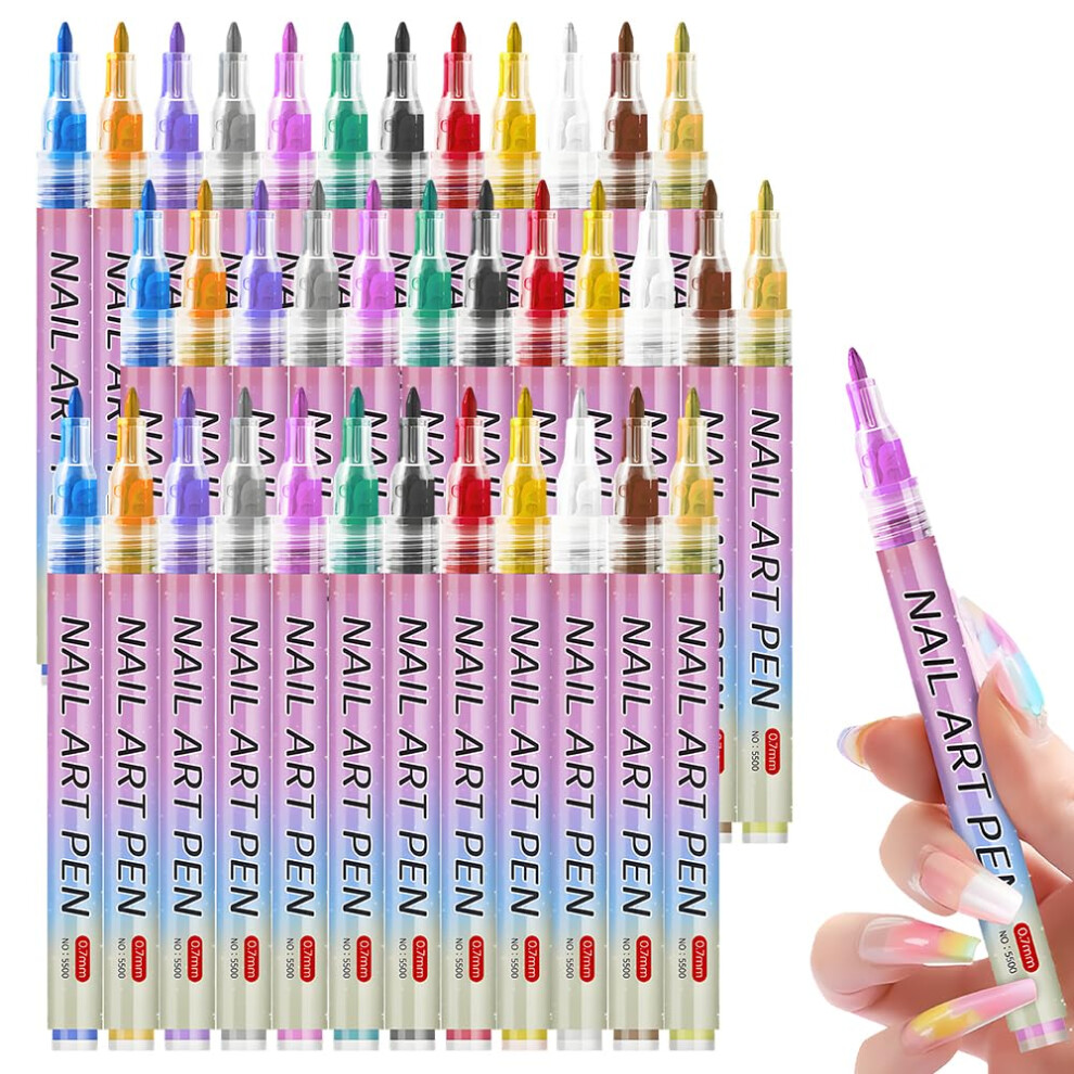 Oimg (3 Pcs, -) 12 Colors Nail Art Pens Set Â Quick Dry Polish Pen For Kids & Adults