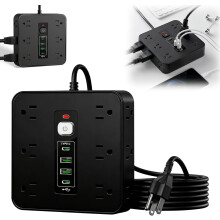 (Black, -) 16-w-1 listwa zasilająca z ochroną przeciwprzepięciową, 12 gniazd, 2 USB, 2 Type-C