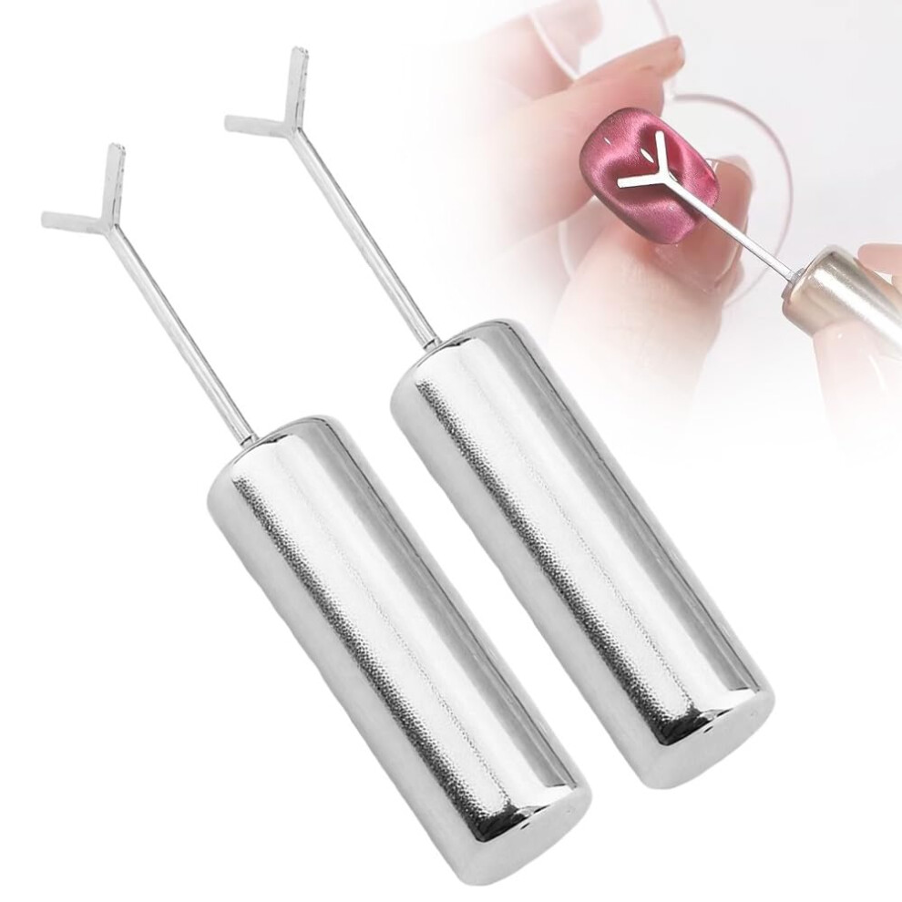 Oimg (2Pcs Nail Magnet Set, -) Heart Magnet For Cat Eye Gel Polish Â Diy Manicure Kit With Y-Shaped Guides
