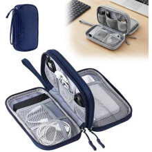 (Blue, -) 1er-Kabel-Organizer-Tasche, grau, wasserdicht, für Kabel, Ladegerät