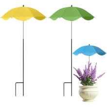 (#01 Yellow+Green, color_name) 1er-Pflanzen-Schirm, verstellbar, 40 Zoll, für Topfpflanzen, Garten