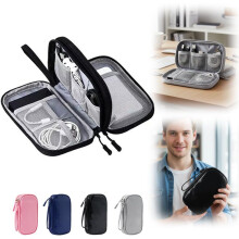 (Black, -) 1er-Kabel-Organizer-Tasche, grau, wasserdicht, für Kabel, Ladegerät