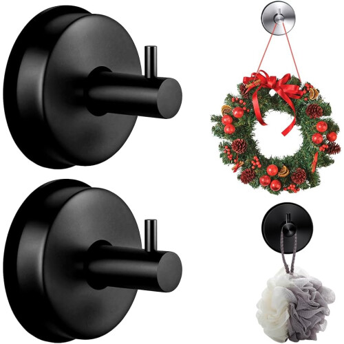 (2Pcs Black, -) Imukuppi koukut oven seppeleille