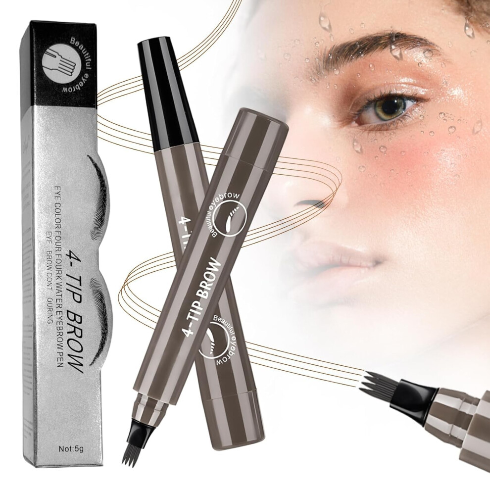 Oimg (Gray Brown, -) Microblading Eyebrow Pencil Â Waterproof 4-Tipped Precision Brow Pen