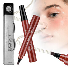 (Red Brown, -) Pióro do brwi microblading, 3D wodoodporne, 4 końcówki dla kobiet (duplikat 4730)