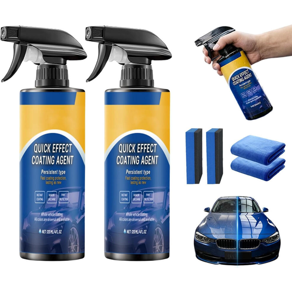 (2 Set, -) Advanced Car Quick-Acting Coating Spray Â Waterless Wash & Polish 5437706929185