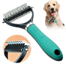 (Green 19+19 Teeth, -) 2er-Haustier-Entfilzungsbürste, orange, doppelseitig, für Hunde, Katzen