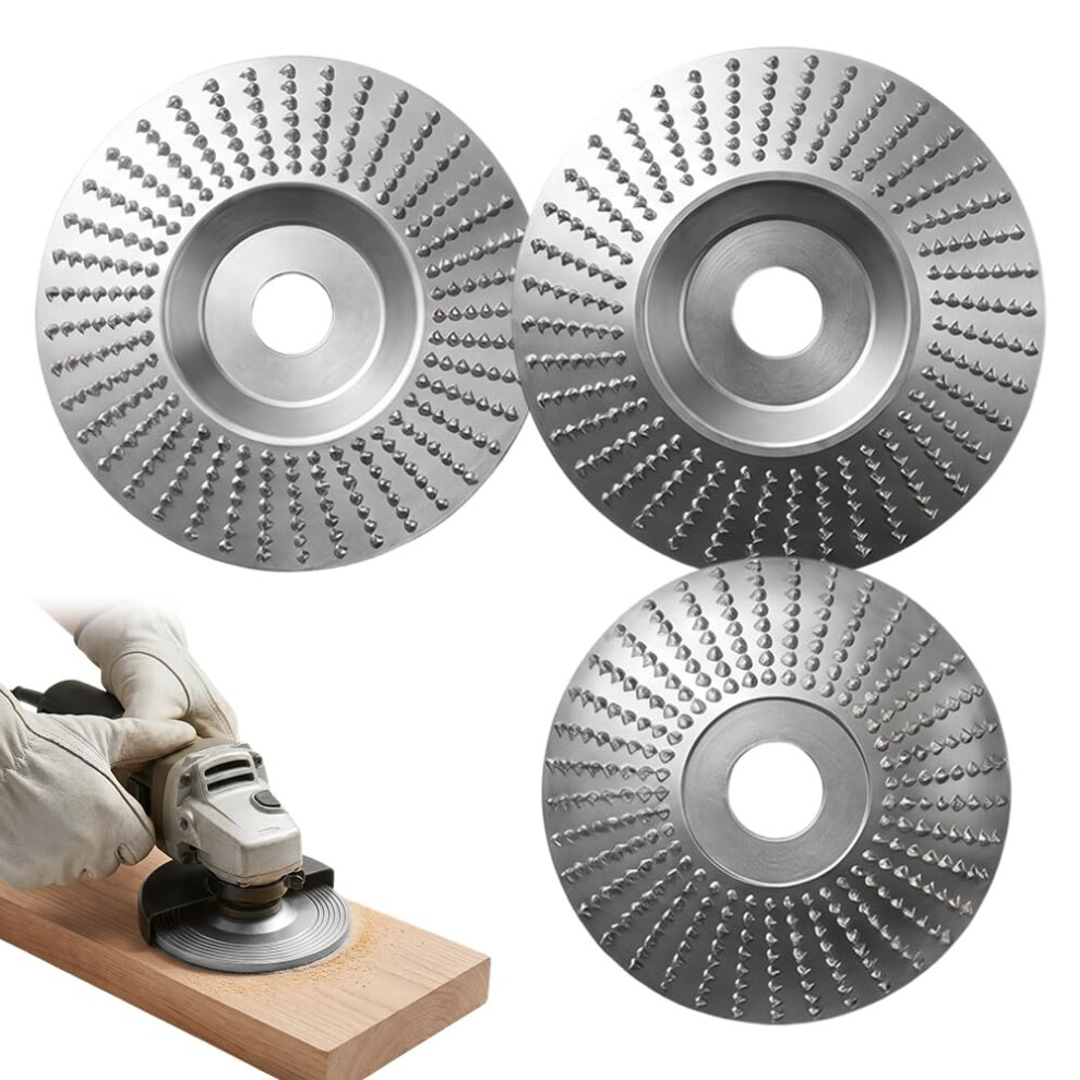 (Silver, -) 3Pcs Wood Carving Disc Set Â For Angle Grinder, Shaping Wheel Attachments 5437706928713