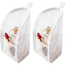 (2Pcs White, -) Portable Lightweight Travel Toiletry Bag – Standing EVA Mesh Cosmetic Case