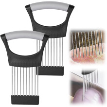 (2 PCS, -) Stainless Steel Onion Holder for Slicing – Chopper Assistant for Kitchen