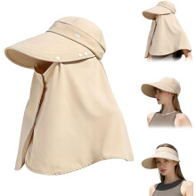 (Khaki, color_name) 1er-Sonnenhut, UPF50+, mit Nackenklappe, für Outdoor, Angeln