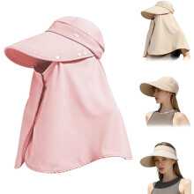 (Pink, color_name) 1er-Sonnenhut, UPF50+, mit Nackenklappe, für Outdoor, Angeln