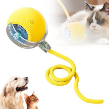 (Yellow, -) Interaktiv rullande katt hund boll – smart automatisk kattleksak för inomhus kattungar