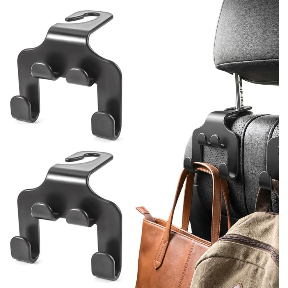 (2Pcs, -) Car Seat Headrest Hook Â Double Fur Leather Hanger For Purses & Bags 5437706931034
