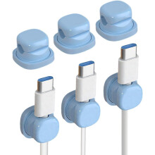 (3pcs Blue, -) 6 magnetycznych klipsów na kable, organizer do biurka i samochodu, samoprzylepne