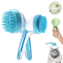 (Blue, -) Perie animal cu dozator șampon