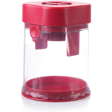 (Red, -) Strawberry Slicer Fruit Cutter – with Push Plate, Detachable Blade