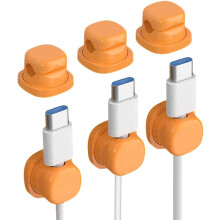 (3pcs Orange, -) 6 magnetycznych klipsów na kable, organizer do biurka i samochodu, samoprzylepne