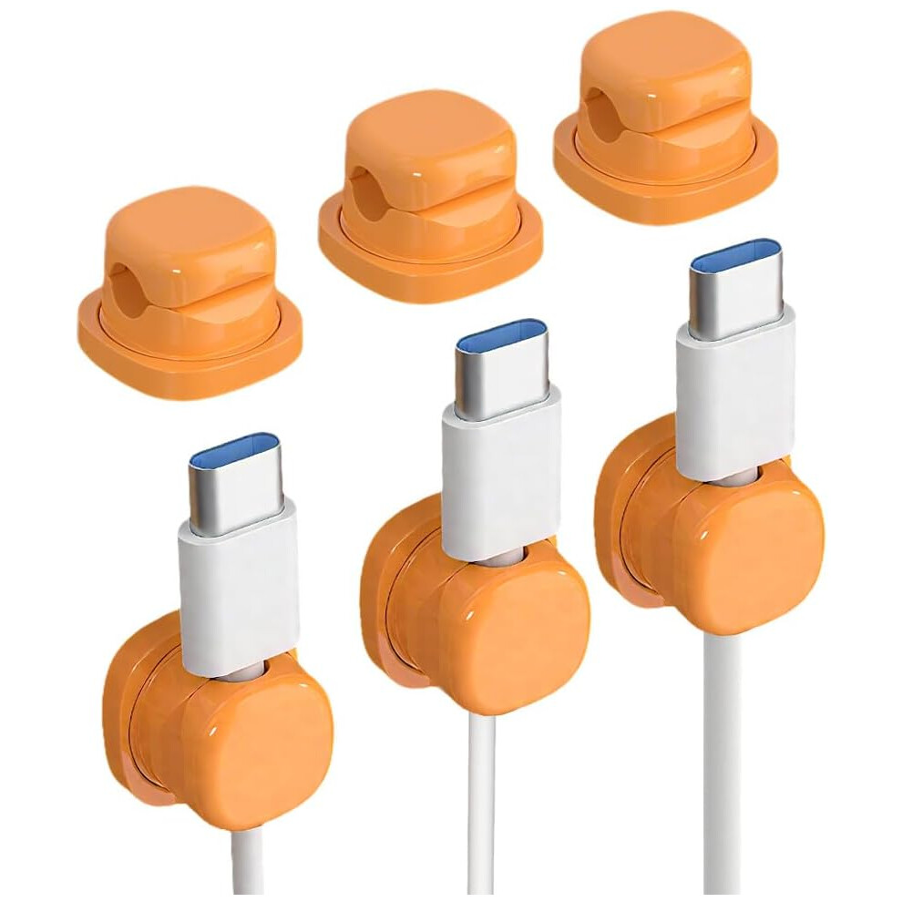 (6Pcs Orange, -) Magnetic Cable Clips Â 6Pcs Cord Organizer For Desk & Car, Adhesive 5437706931225