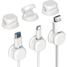 (6pcs White, -) 6 magnetycznych klipsów na kable, organizer do biurka i samochodu, samoprzylepne