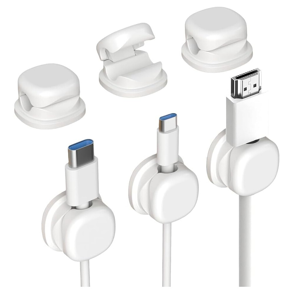 (6Pcs White, -) Magnetic Cable Clips Â 6Pcs Cord Organizer For Desk & Car, Adhesive 5437706931263