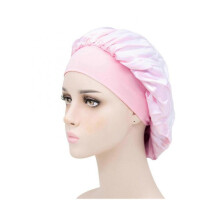 Pink  Satin Wide Edge Bonnet SleepingBonnet Satin Night Hat Satin SleepCap Turbans And HeadWrap Hair Curl Bonnet Hair Care