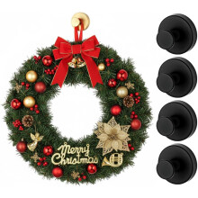 (Black 4pcs, -) Stainless Steel Heavy Duty No-Drill Suction Cup Hooks for Door Wreaths