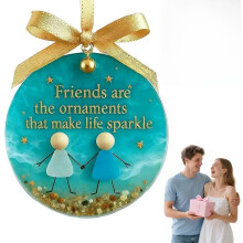 (Sparkle, -) 1er-Freundschaftsornament, Herzform, Seeglas, handgemacht, für beste Freunde