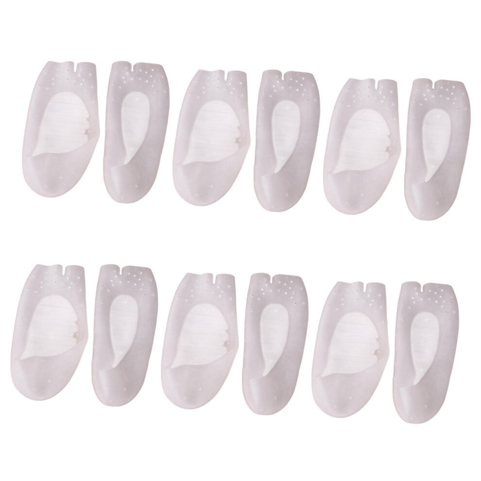 6Pair AntiSlip Silicone Heel Protectors For Cracked Feet Soft And Comfortable White