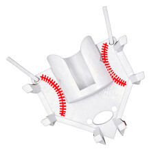 Sports Equipment Rack with Drink Holder For Baseball Softball Accessories White