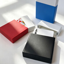 Compact Travel Poker Card Holder Magnetic Closure Card Box Portable For 60x97mm red
