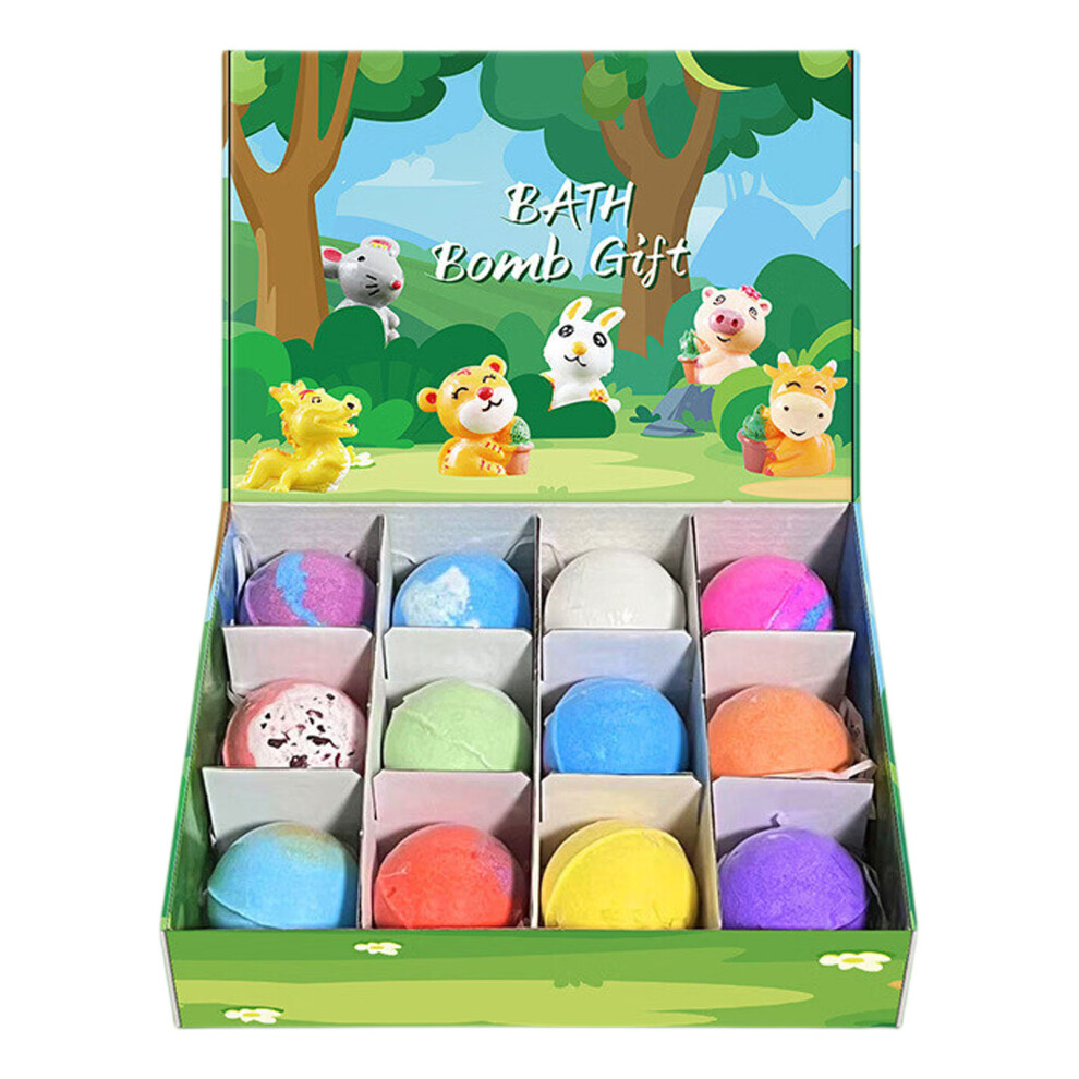 12pcs Bath Salt Bombs Ball With Surprise Figurines For Relaxing Spa Experience