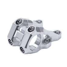 Road Bike Handlebar Stem Double Shoulder Downhill Bicycles Stem Enduring Silver 1 piece