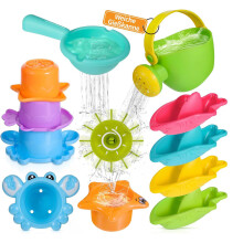 Plastic Stacking Cups Watering Can Set For Children Outdoor Beach Bath Toy 5pcs pink